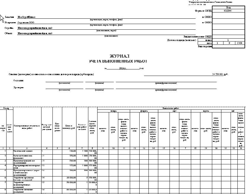 Журнал кс 6а образец