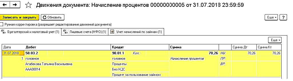 Бухгалтерская справка по расчету процентов по займу образец